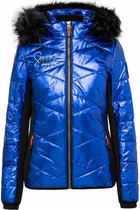 Soccx ® gewatteerd jack in ski-design met metallic look, Blauw (XXL)