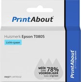 PrintAbout huismerk Inktcartridge T0805 Licht-cyaan geschikt voor Epson