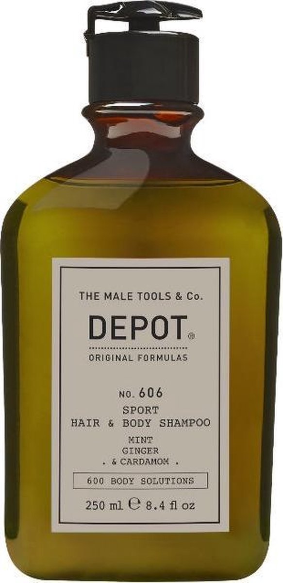 Depot 606 sport hair & body shampoo 250ml - Normale shampoo vrouwen - Voor Alle haartypes