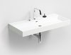 Clou Wash Me wastafel 90x42cm zonder plug mineraalsteen Wit