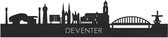 Skyline Deventer Zwart hout - 80 cm - Woondecoratie - Wanddecoratie - Meer steden beschikbaar - Woonkamer idee - City Art - Steden kunst - Cadeau voor hem - Cadeau voor haar - Jubileum - Trouwerij - WoodWideCities