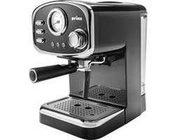 Prinz Espressomachine in retro design - melkopschuimer - 1,25 liter afneembaar waterreservoir