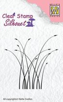 Sil032 Silhouette clearstamp Nellie Snellen - stempel bloeiend gras - wuivend riet