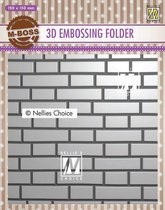 EF3D023 Nellie Snellen 3D Embossing Folder textuur brick - bakstenen - embossingfolder muur - achtergrond stenen