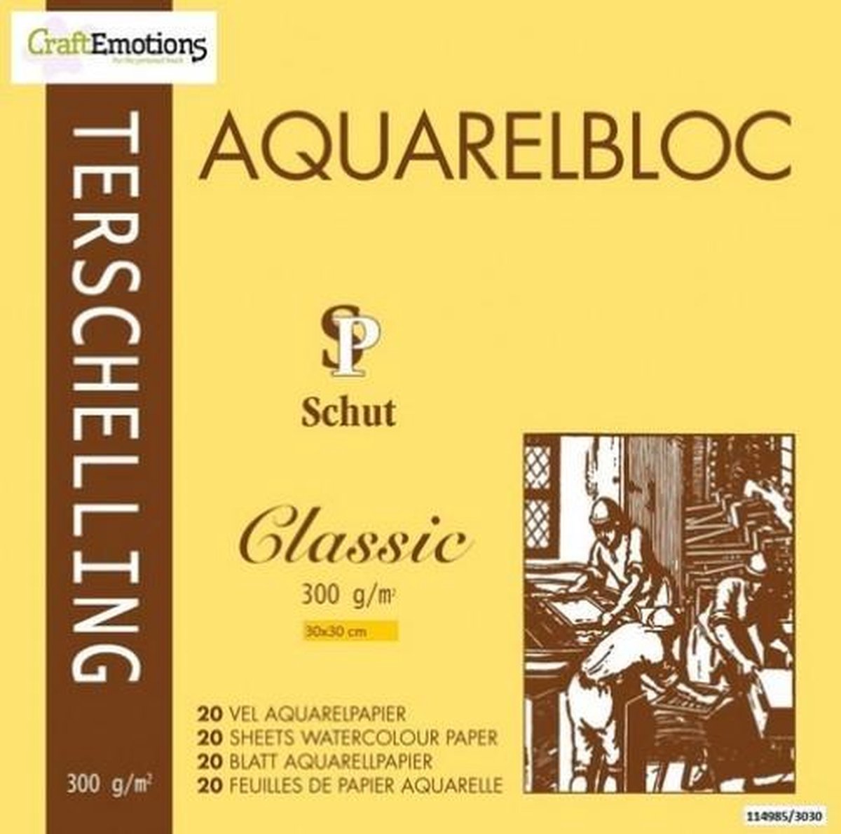 Schut Terschelling Aquarelblok Classic 30x30cm 300 gram - 20 sheets