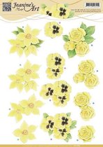 Gele bloemen 3D-Knipvel Jeanine's Art 10 stuks