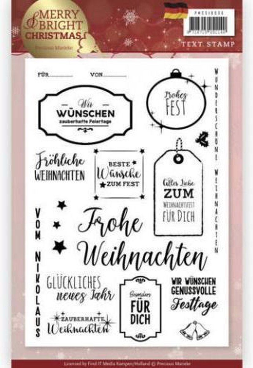 Clear Stamp - Precious Marieke - Merry and Bright Christmas - Duits
