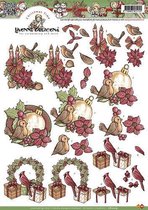 Kerstbloemen 3D-Knipvel Yvonne Creations 10 stuks