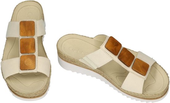 Gabor -Dames - off-white-crÈme-ivoor - slippers & muiltjes - maat 37 |  bol.com