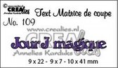 Crealies Snijmal Franse tekst no.109 Jour J magique