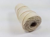 Katoen Macramé touw spoel nr 16  +/- 1,5mm 100grs - ecru +/- 110mtr