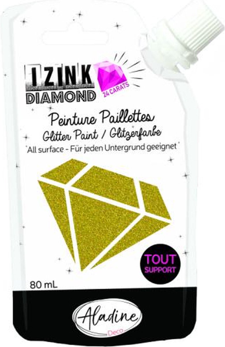 Lichtgoud 24 karaat Glitterverf Izink Diamond