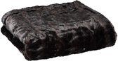 PTMD Noud dark brown faux fur blanket l