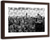 Foto in frame , Stadse Architectuur in zwart wit ,120x80cm , Zwart wit , wanddecoratie