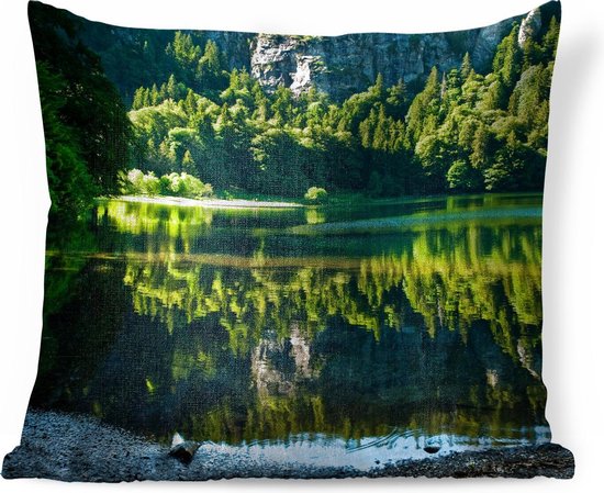 Sierkussen décoratif Forêt-Noire pour l'intérieur - Vue depuis la côte du Feldsee dans la Forêt-Noire allemande - 40x40 cm - Coussin intérieur carré en coton
