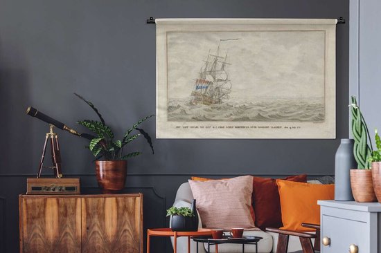 Peintures Tapisserie COV - Le navire Woestduin se coince sur le Noorderrassen - Peinture de Cornelis de Jonker Tapisserie coton 150x100 cm - Tapisserie avec photo