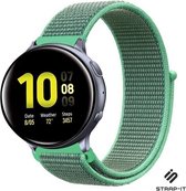 Nylon Smartwatch bandje - Geschikt voor  Samsung Galaxy Watch Active / Active2 nylon bandje - mint - Strap-it Horlogeband / Polsband / Armband