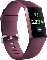 YONO Fitbit Charge 4 Bandje – Charge 3 – Siliconen – Bordeauxrood – Small