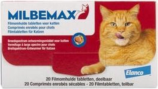 Milbemax - grote kat - 20 tabletten - Milbemax