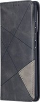 Samsung Galaxy S21 Ultra Hoesje - Mobigear - Rhombus Slim Serie - Kunstlederen Bookcase - Zwart - Hoesje Geschikt Voor Samsung Galaxy S21 Ultra