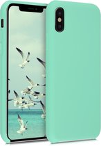 kwmobile telefoonhoesje voor Apple iPhone X - Hoesje met siliconen coating - Smartphone case in pastelgroen