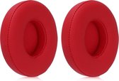 kwmobile 2x oorkussens voor Beats Solo 2 Wireless / 3 koptelefoons - imitatieleer - voor over-ear-koptelefoon - rood