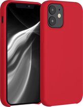 kwmobile telefoonhoesje voor Apple iPhone 12 mini - Hoesje met siliconen coating - Smartphone case in rood