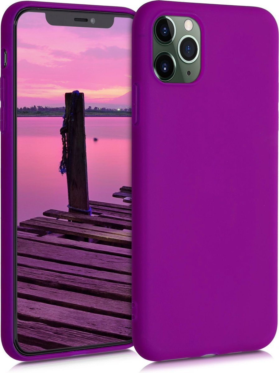 kwmobile telefoonhoesje voor Apple iPhone 11 Pro Max - Hoesje voor smartphone - Back cover in neon paars
