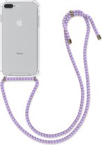 kwmobile telefoonhoesje compatibel met Apple iPhone 7 Plus / 8 Plus - Hoesje met koord - Back cover in transparant / lichtblauw