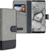 kwmobile telefoonhoesje voor Sony Xperia 5 II - Hoesje met pasjeshouder in grijs / zwart - Case met portemonnee