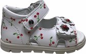 Falcotto velcro bloemen kersenprint lederen sandalen Gregale Wit mt 20