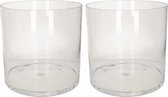 2x Transparante home-basics Cylinder vaas/vazen van glas 30 x 30 cm - Bloemen/boeketten - binnen gebruik