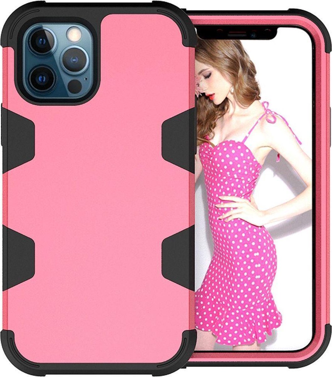 Mobigear Hoesje geschikt voor Apple iPhone 12 Pro Max Telefoonhoesje Hardcase | Mobigear Ultra Tough Backcover Shockproof | Schokbestendig iPhone 12 Pro Max Telefoonhoesje | Anti Shock Proof - Magenta