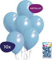 Blauwe Ballonnen - Metallic Ballonnen - Helium Ballonnen - Geboorte Versiering Jongen - 10 stuks