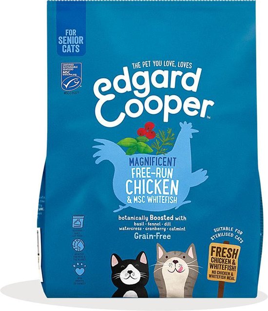 Edgard & Cooper Verse scharrelkip & MSC-witvis - Voor senior katten - |