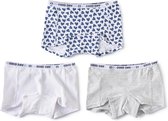 Little Label Onderbroeken Meisjes - 3 Stuks - Maat 134-140 - Model Shorts - Wit, Grijs en Blauw - Zachte BIO Katoen