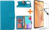 Samsung A52 hoesje bookcase Blauw - Samsung Galaxy A52 5G hoesje wallet cover met Pasjeshouder - 2x Samsung A52 screenprotector