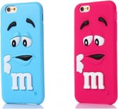 3D M&M snoep bescherm case telefoonhoesje geschikt voor uw Apple Iphone 6 / 6S, kleur Hot Pink