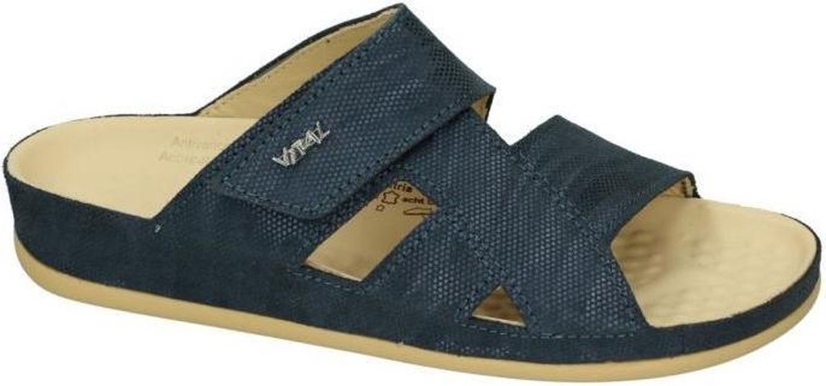 Vital -Dames blauw donker slippers & muiltjes