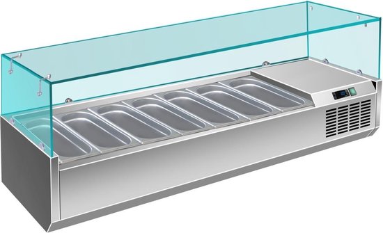 Koelvitrine - Glazen Opzet - 8x GN1/3 - Saro VRX1800/380 323-1040 - Horeca & Professioneel