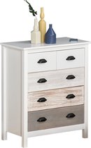 Nancy's Chehalis Kantoorkast - Dressoir - Wandkast - Ladekast - MDF - Dennenhout - 70 x 38 x 85 cm