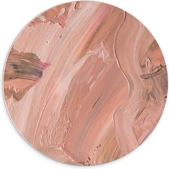 Forex Wandcirkel - Plakkaat Verf Roze - 70x70cm Foto op Wandcirkel (met ophangsysteem)