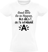 Good girls go to heaven, bad girls go to Antwerpen dames t-shirt | Antwerp | Wit