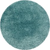Tapijtenloods Brilliant Rond Design Vloerkleed Hoogpolig Blauw - 80 CM ROND -