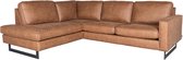 Nancy's Hoekbank Arezzo - Microfiber - Ottomane + 2,5-Zits - Bank - Hoekbanken - Cognac - 270 x 85 x 215 cm