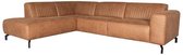 Nancy's Hoekbank Trento - Microfiber - Ottomane + 2,5-Zits - Hoekbanken - Cognac - 276 x 77 x 210 cm