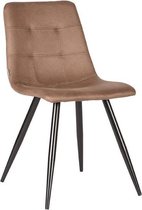 Nancy's Eetkamerstoel Jay - Industrieel - Eetkamer - Stoel - Eetkamerstoelen - Stone - Microfiber - 45 x 56 x 84 cm