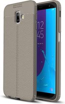 Samsung Galaxy J6 Plus Hoesje - Mobigear - Luxury Serie - TPU Backcover - Grijs - Hoesje Geschikt Voor Samsung Galaxy J6 Plus