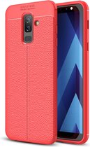 Samsung Galaxy A6+ (2018) Hoesje - Mobigear - Luxury Serie - TPU Backcover - Rood - Hoesje Geschikt Voor Samsung Galaxy A6+ (2018)