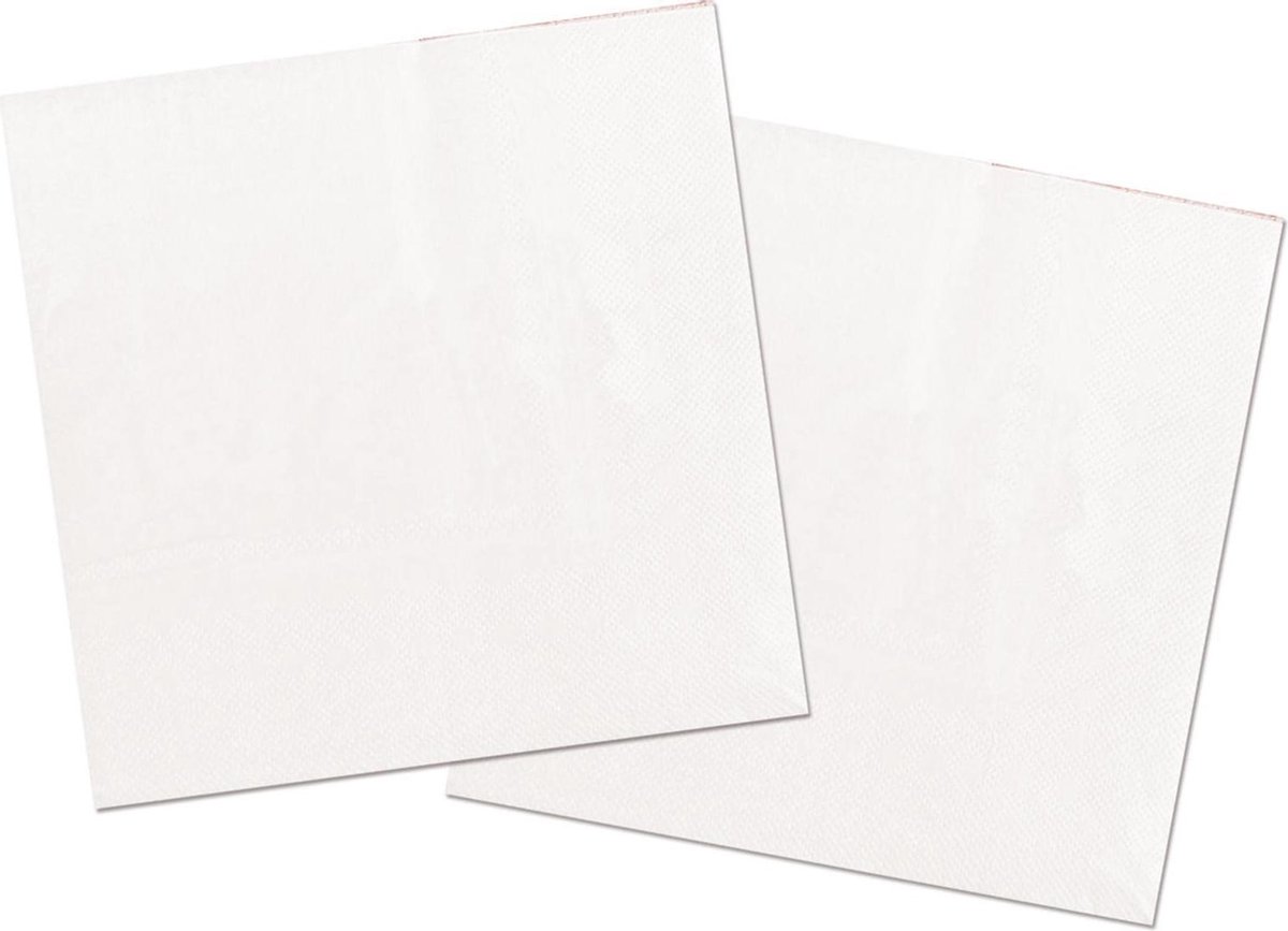 Folat Feest Servetten - 60x - wit - 33 x 33 cm - papier - lunch/diner servetjes